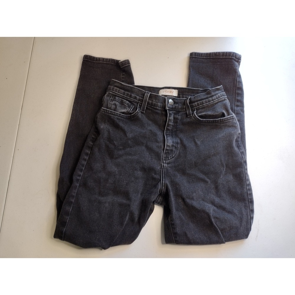 VIBRANT MIU Black Wash Distressed High‎ Rise Skinny Jeans Women's Size 9 W28